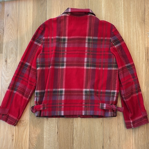Vtg Limited Jacket Red Plaid Cotton Twill Size Medium - Picture 5 of 6